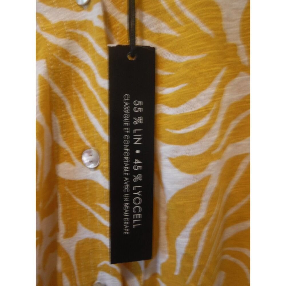 Nicole Miller Women's Yellow Print Top NWT Size Med - Picture 5 of 6